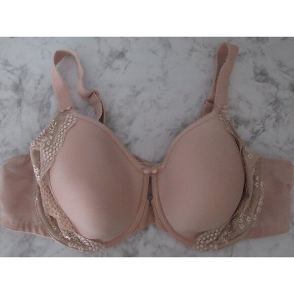 Elomi Bra 46DD Charley Spacer T Shirt  Beige Tan Lace Underwire Plus Size - Picture 1 of 6